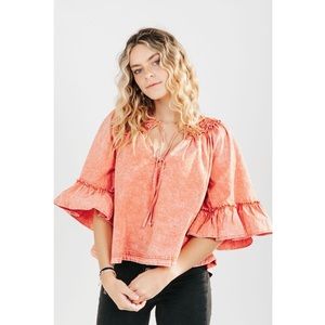 Free People | Ainsley Denim Top in Rose Wash